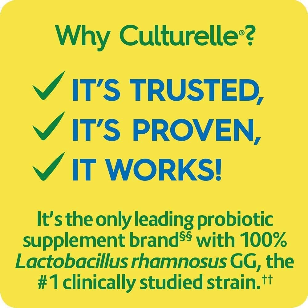 Culturelle Health & Wellness Daily Probiotic Supplement For Men & Women, Helps Support Your Immune System, Occasional Diarrhea, Gas & Bloating, 15 Billion CFUs, Non-GMO, 50 Count