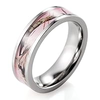 Women's 6mm Pink Camo Titanium Band Promise Ring