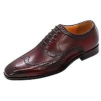 Men's Fashion Classic Genuine Leather Wingtips Oxfords Derby Tuxedo Comfortable Dress Formal Shoes