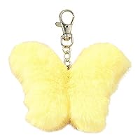 Mini Cute Plush Butterfly Charm Keychain Soft Stuffed Ornament Keyring Lovely Pendants for Purse Bag Backpack Handbag