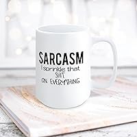 Quote White Ceramic Coffee Mug 15oz Sarcasm I Sprinkle That Shit Rustic Coffee Cup Humorous Tea Milk Juice Mug Novelty Gifts for Xmas Colleagues Girl Boy