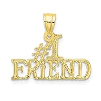 10k Gold Number 1 Friend Pendant Necklace Measures 16x19.5mm Wide Jewelry for Women