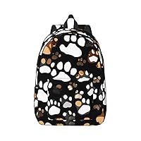 Dog Paw Print Large Capacity Backpack, Men'S And Women'S Fashionable Travel Backpack, Leisure Work Bag,