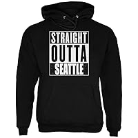 Old Glory Straight Outta Seattle Black Adult Hoodie - Large