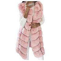 Winter Baggy Faux Fur Tunic Waistcoat for Women Oversized Warm Sleeveless Fluffy Vest Fashion Jacket Solid Outerwear