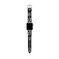 Ted Baker Black Leather Strap Magnolias for Apple Watch® (Model: BKS38S206B0)