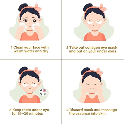 Adofect 30 Pairs Gold Eye Mask Under eye patches Power Crystal Gel Collagen Masks Great For Face, Dark Circles and Puffiness, Beauty & Personal Care