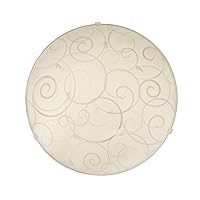 Simple Designs FM3000-WHT Classic Round Flushmount Ceiling Light with Scroll Swirl Design, White (Pack of 6)