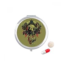 Animal Green Snake Pattern Pill Case Pocket Medicine Storage Box Container Dispenser