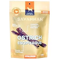 Ostrich Esophagus - Hypoallergenic - Made from 100% Ethically and Substainably Raised and Harvested Ostriches - .5 Ounce Pouch