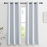 KGORGE Curtains Room Darkening 2 Panels for Living Room 42 x 72 Inch, Greyish White Grommet UV Blocking Curtains for Bedroom, Party Christmas Decoration Blackout Shades for Windows, Minor Blemish