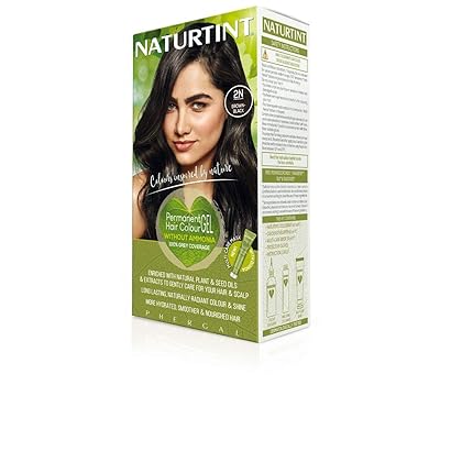 Naturtint Permanent Hair Color 2N Brown Black (Pack of 1), Ammonia Free, Vegan, Cruelty Free, up to 100% Gray Coverage, Long Lasting Results