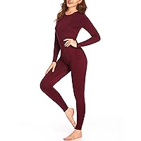 Ekouaer Women's Thermal Underwear Sets Micro Fleece Lined Long Johns Base Layer Thermals 2 Pieces Set