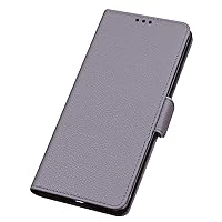 Case for Xiaomi 13 Ultra, Genuine Leather Flip Wallet Case with Card Slots and Kickstand Anti-Fingerprint Magnetic Folio Cover,Gray