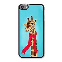 Personalize iPod Touch 6 Cases - Giraffe in Winter Hard Plastic Phone Cell Case for iPod Touch 6