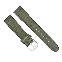 Ewatchparts 22MM CANVAS LEATHER WATCH BAND STRAP COMPATIBLE WITH IWC PILOT TOP GUN PORTUGUESE GREEN
