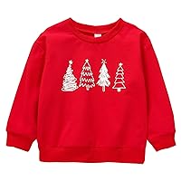 Big Hood Hoodie Toddler Kids Boys Girls Christmas Cartoon Tree Prints Long Sleeve Pullover Youth Medium Sweatshirt