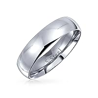 Personalize Unisex Plain Simple Dome Comfort Fit 5MM Wedding Band Ring For Couples For Men Women Gold Plated Silver Tone Stainless Steel