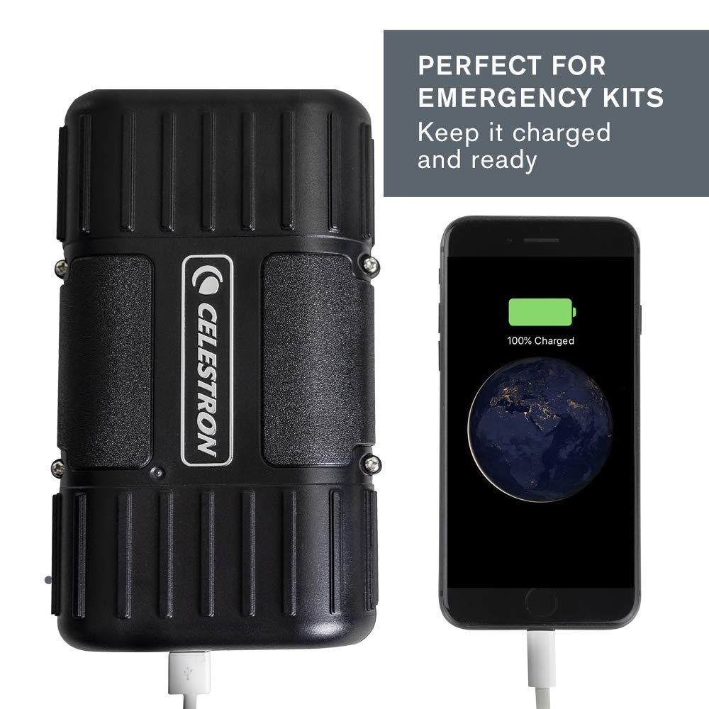 Celestron - PowerTank Lithium LT Telescope Battery – Rechargeable Portable 12V Power Supply for Computerized Telescopes - 8 hour capacity/73.3 Wh - 1 USB Ports