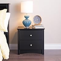 Sonoma Traditional Nightstand Side Table with 2 Drawers, Functional 2-Drawer Bedside Table 16