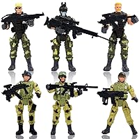 6Pcs Army Men Action Figure Play Set with Soldiers Toys Simulated Models Mini Army Men Soldiers Playset Accessories Toy Figurines for Teens Birthday Party Favors Supplies
