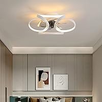 Ceiling Fan with Lighting Led Light, Modern Ceiling Lights, Dimmable with Remote Control and App, Dimming Ceiling Lamp with Fan for Living Room Bedroom Office/White/45Cm / 45W