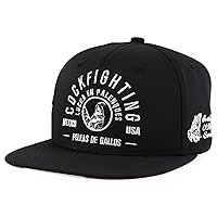 Trendy Apparel Shop Cock Fighting Embroidered Flat Bill Snapback Cap