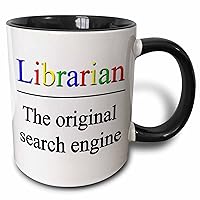 3dRose Librarian The Original Search Engine Mug, 1 Count (Pack of 1), Black