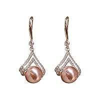 Rose Gold Pearl Earrings For Teen Girls Minimalist Piercing Studs Trendy Earrings Cute Dangling Earrings
