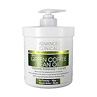 Advanced Clinicals Green Coffee Bean Lift & Slim Body Cream Skin Care Anti Cellulite Cream | Caffeine Body Lotion Balm To Firm, Tighten, & Hydrate Look Of Legs, Arms, Tummy, Butt, & Thighs, 16 Ounce