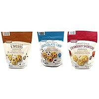 Almond Flour Grain & Gluten Free Cookies by Bentons 3 Flavor Sampler - (1) each: S’Mores, Chocolate Chip, & Strawberry Shortcake 3 oz - (Pack of 3)
