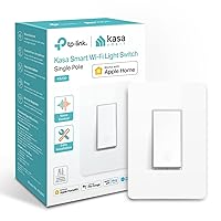 Kasa Apple HomeKit Smart Light Switch KS200, Single Pole, Neutral Wire Required, 2.4GHz Wi-Fi Light Switch Works with Siri, Alexa and Google Home, UL Certified, No Hub Required, White