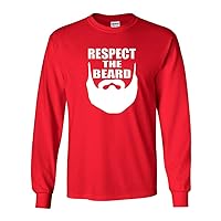Long Sleeve Adult T-Shirt Respect The Beard Funny Humor Parody