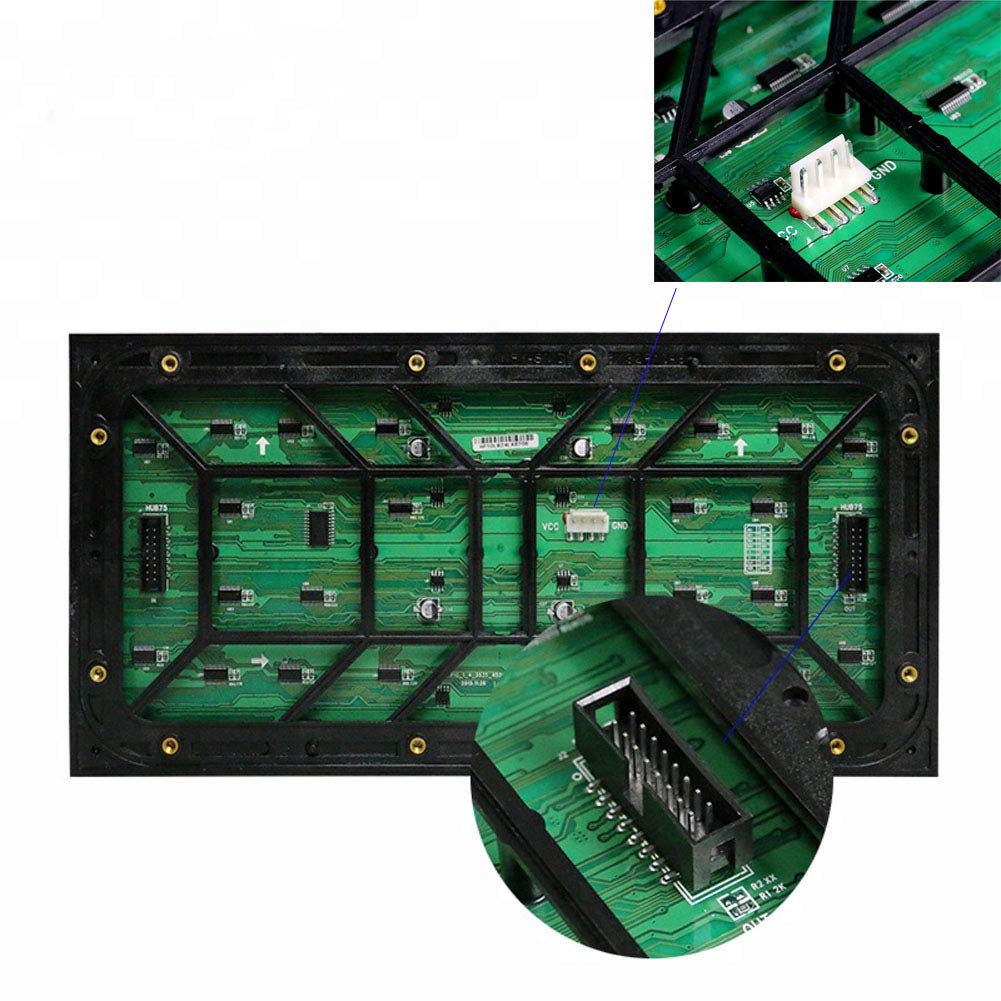 AZERONE P10 Led Matrix Outdoor Waterproof Screen 1/4scan SMD3535 3in1 RGB Full Color LED Display Module Panel Board 320x160mm 32x16 Pixels (RGB-Full Color, P10-320 * 160mm)