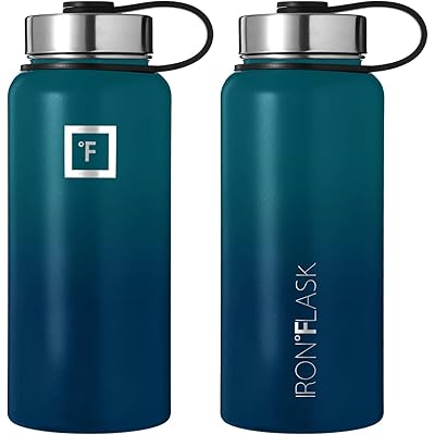 Iron Flask 32oz Sports Water Bottle - 3 Lids, Leak Proof, Double Walled Vacuum Insulated Cotton Candy