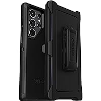 OtterBox Galaxy S23 Ultra Defender Series Case - BLACK, rugged & durable, with port protection, includes holster clip kickstand