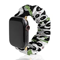 Cute Panda Bears Watch Band Soft Scrunchie Watch Strap Sport Strap Compatible with