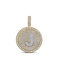 Jewels By Lux 10K Two-tone Gold Mens Round Diamond Initial Letter Charm Pendant