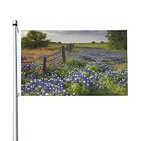 Texas Bluebonnets Scenery Flag 3x5 Ft Outdoor Flag Large Garden Flags Valentine's Day Fence Banner Holiday Winter funny flags Yard Decorative Flags for Outside Indoor Party Home Decor