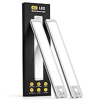 Under Cabinet Lights, 63 LED Rechargeable Battery Operated Motion Sensor Light Indoor, 2 Pack Magnetic Dimmable Closet Lights, Wireless Under Counter Lights for Kitchen, Stairs,Hallway