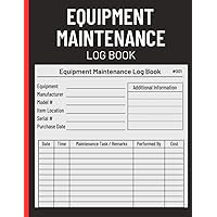 Equipment Maintenance Log Book: For Repairs, Service, and Daily Preventive Care of Machinery for Home, Office and Construction