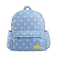 Zipper Backpack Diaper Bag, Denim Yellow Dot