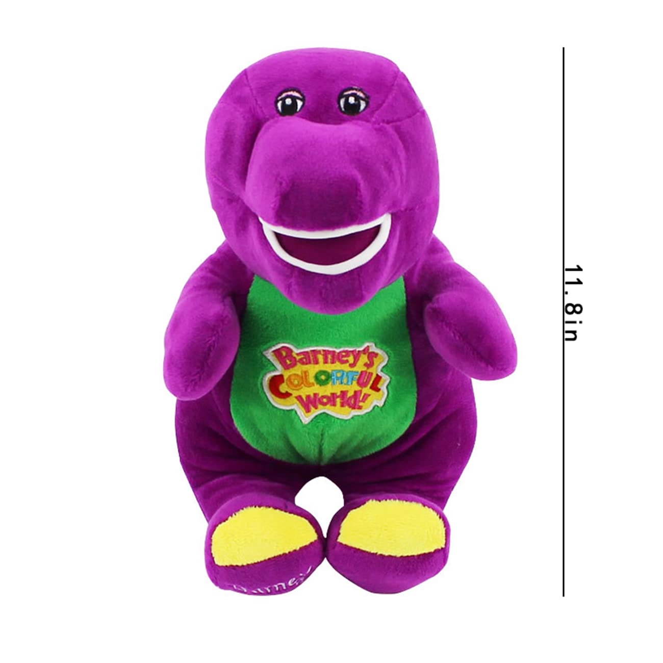 WITESS Barney Toys Singing Friend Barney Stuffed Animals Dinosaur Barney Singing I Love You Children's Plush Puppet Toy （11.8in）