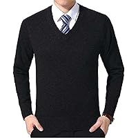 Sweater Pullovers Men Smart Casual Solid Color Knitted Sweaters V Neck Wool Pullovers Sweater Classic Clothing
