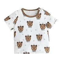 Baby Boy Tee Shirts 18 Months Sleeve Cartoon Prints Casual Tops with Pocket for Kids Clothes Kid Undershirt