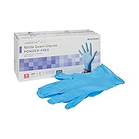 McKesson Confiderm 4.5C Nitrile Exam Gloves - Powder-Free, Latex-Free, Ambidextrous, Textured Fingertips, Chemo Tested, Non-Sterile - Light Blue, Size Small, 100 Count, 1 Box