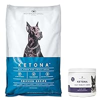 Ketona Chicken Recipe Dry Dog Food (24.2lb) & Daily Mobility Chews Bundle, The Nutrition of a Raw Diet with The Cost & Convenience of a Kibble, Lubricate Joints & Promote Healthy Mobility