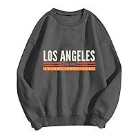 Womens Crewneck Sweatshirt Fashion Round Neck Cute Pullover Letter Print Long Sleeve Hoodie Cropped Hoodie plus Size