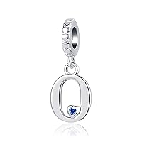 Lucky Number 1 2 3 4 5 6 7 8 9 Charm Initial Heart CZ Dangle Bead for Pandora Charm Bracelet