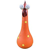 Chicken Statue, 3.2x7.9 inch Resin Chicken Yard Decor, Long Neck Big Eyes Rooster Statue, Cute Chicken Decorations for Lawn, Yard, Office, Home Orange Patio Supplies